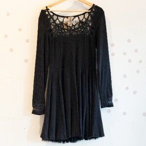 Free People | Black Crochet Dress